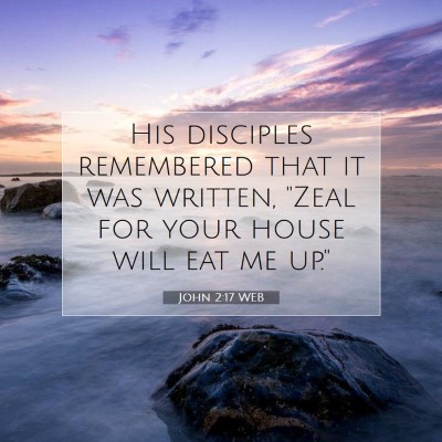 Picture 07 - John 2:17 WEB - His disciples remembered that it was written, - Bible Verse Picture