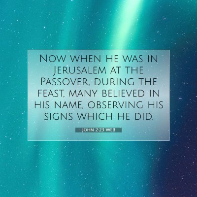Picture 07 - John 2:23 WEB - Now when he was in Jerusalem at the Passover, - Bible Verse Picture
