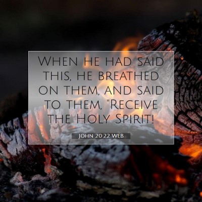 Picture 07 - John 20:22 WEB - When he had said this, he breathed on them, and - Bible Verse Picture
