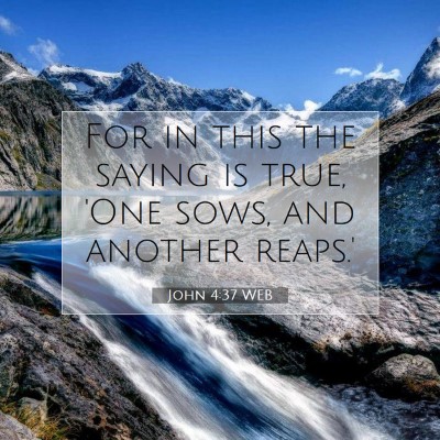Picture 07 - John 4:37 WEB - For in this the saying is true, 'One sows, and - Bible Verse Picture