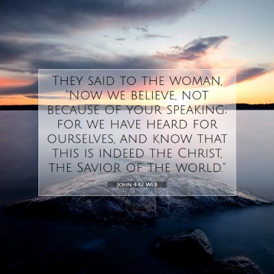 Picture 07 - John 4:42 WEB - They said to the woman, 