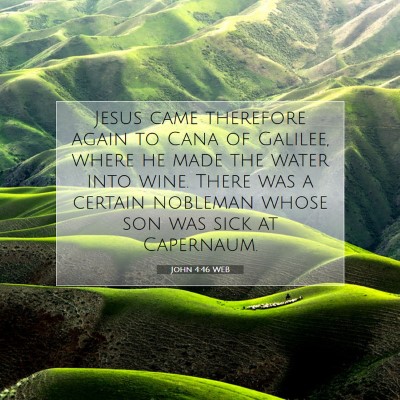 Picture 07 - John 4:46 WEB - Jesus came therefore again to Cana of Galilee, - Bible Verse Picture
