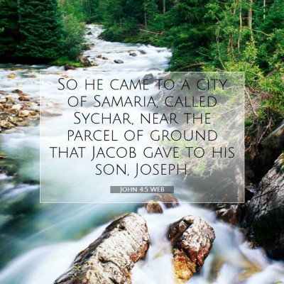 Picture 07 - John 4:5 WEB - So he came to a city of Samaria, called Sychar, - Bible Verse Picture