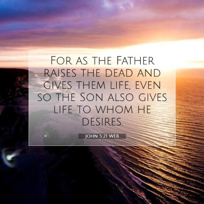 Picture 07 - John 5:21 WEB - For as the Father raises the dead and gives them - Bible Verse Picture