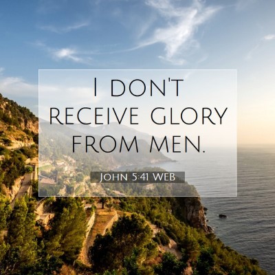 Picture 07 - John 5:41 WEB - I don't receive glory from - Bible Verse Picture