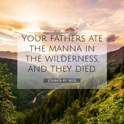 Picture 07 - John 6:49 WEB - Your fathers ate the manna in the wilderness, and - Bible Verse Picture