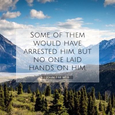 Picture 07 - John 7:44 WEB - Some of them would have arrested him, but no one - Bible Verse Picture