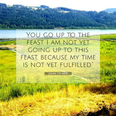 Picture 07 - John 7:8 WEB - You go up to the feast. I am not yet going up to - Bible Verse Picture
