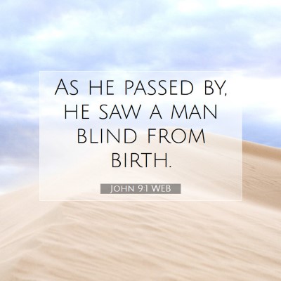 Picture 07 - John 9:1 WEB - As he passed by, he saw a man blind from - Bible Verse Picture