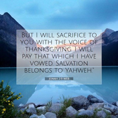 Picture 07 - Jonah 2:9 WEB - But I will sacrifice to you with the voice of - Bible Verse Picture