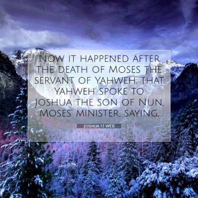 Picture 07 - Joshua 1:1 WEB - Now it happened after the death of Moses the - Bible Verse Picture