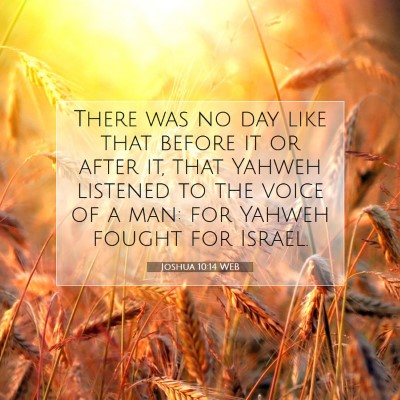 Picture 07 - Joshua 10:14 WEB - There was no day like that before it or after it, - Bible Verse Picture