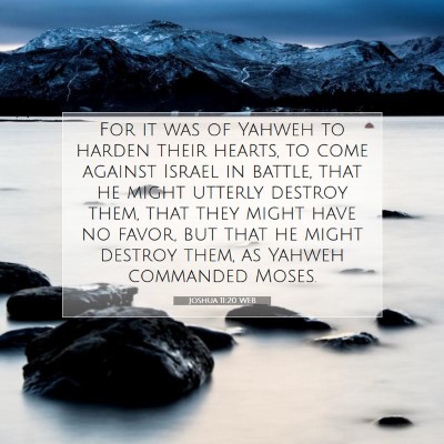 Picture 07 - Joshua 11:20 WEB - For it was of Yahweh to harden their hearts, to - Bible Verse Picture