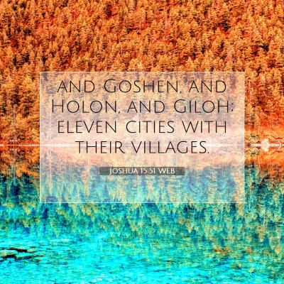 Picture 07 - Joshua 15:51 WEB - and Goshen, and Holon, and Giloh; eleven cities - Bible Verse Picture