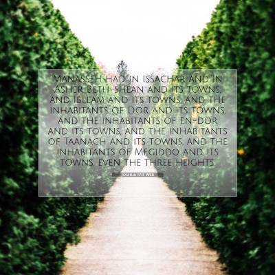 Picture 07 - Joshua 17:11 WEB - Manasseh had in Issachar and in Asher Beth-shean - Bible Verse Picture