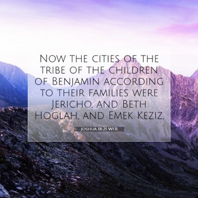 Picture 07 - Joshua 18:21 WEB - Now the cities of the tribe of the children of - Bible Verse Picture