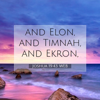 Picture 07 - Joshua 19:43 WEB - and Elon, and Timnah, and - Bible Verse Picture