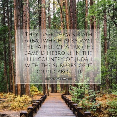 Picture 07 - Joshua 21:11 WEB - They gave them Kiriath Arba, [which Arba was] the - Bible Verse Picture