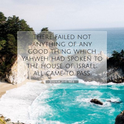 Picture 07 - Joshua 21:45 WEB - There failed not anything of any good thing which - Bible Verse Picture