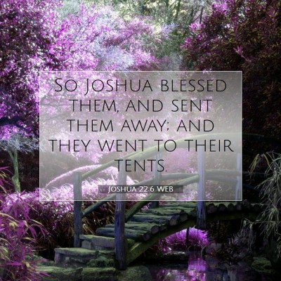 Picture 07 - Joshua 22:6 WEB - So Joshua blessed them, and sent them away; and - Bible Verse Picture