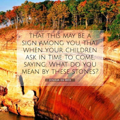 Picture 07 - Joshua 4:6 WEB - that this may be a sign among you, that when your - Bible Verse Picture