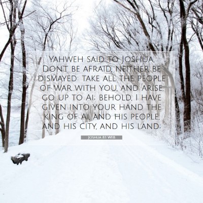 Picture 07 - Joshua 8:1 WEB - Yahweh said to Joshua, Don't be afraid, neither - Bible Verse Picture