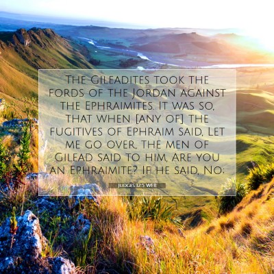 Picture 07 - Judges 12:5 WEB - The Gileadites took the fords of the Jordan - Bible Verse Picture