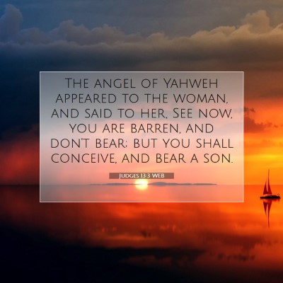 Picture 07 - Judges 13:3 WEB - The angel of Yahweh appeared to the woman, and - Bible Verse Picture