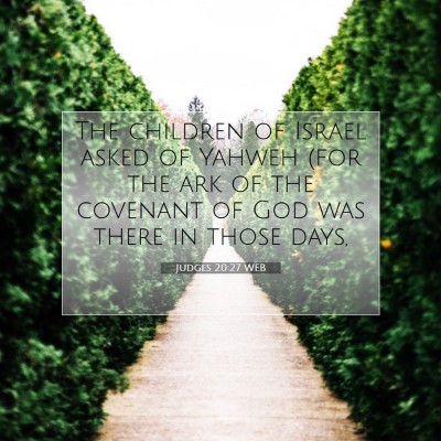 Picture 07 - Judges 20:27 WEB - The children of Israel asked of Yahweh (for the - Bible Verse Picture