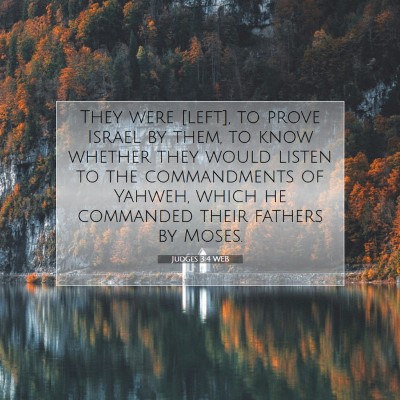 Picture 07 - Judges 3:4 WEB - They were [left], to prove Israel by them, to - Bible Verse Picture