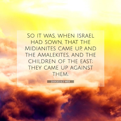 Picture 07 - Judges 6:3 WEB - So it was, when Israel had sown, that the - Bible Verse Picture