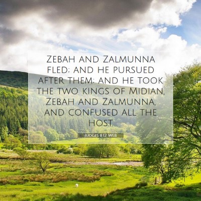 Picture 07 - Judges 8:12 WEB - Zebah and Zalmunna fled; and he pursued after - Bible Verse Picture