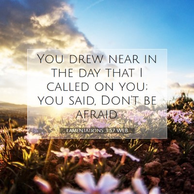 Picture 07 - Lamentations 3:57 WEB - You drew near in the day that I called on you; - Bible Verse Picture