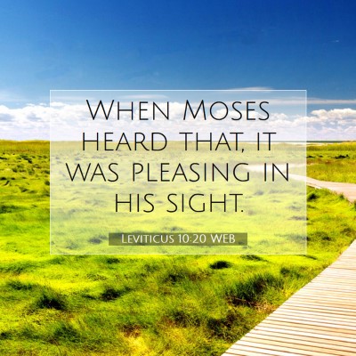 Picture 07 - Leviticus 10:20 WEB - When Moses heard that, it was pleasing in his - Bible Verse Picture