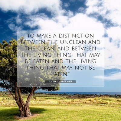 Picture 07 - Leviticus 11:47 WEB - to make a distinction between the unclean and the - Bible Verse Picture