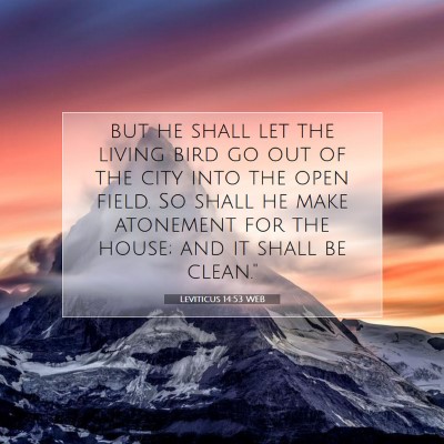 Picture 07 - Leviticus 14:53 WEB - but he shall let the living bird go out of the - Bible Verse Picture