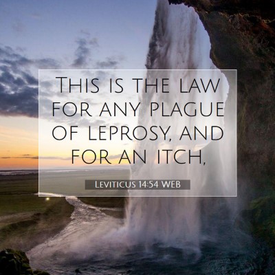 Picture 07 - Leviticus 14:54 WEB - This is the law for any plague of leprosy, and - Bible Verse Picture