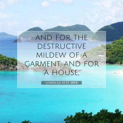 Picture 07 - Leviticus 14:55 WEB - and for the destructive mildew of a garment, and - Bible Verse Picture