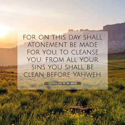 Picture 07 - Leviticus 16:30 WEB - for on this day shall atonement be made for you, - Bible Verse Picture