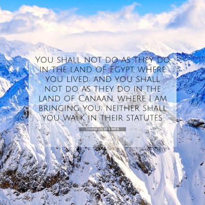 Picture 07 - Leviticus 18:3 WEB - You shall not do as they do in the land of Egypt, - Bible Verse Picture