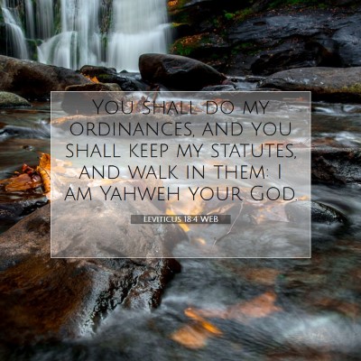 Picture 07 - Leviticus 18:4 WEB - You shall do my ordinances, and you shall keep my - Bible Verse Picture