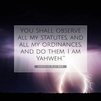 Picture 07 - Leviticus 19:37 WEB - You shall observe all my statutes, and all my - Bible Verse Picture