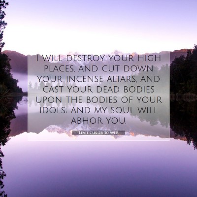 Picture 07 - Leviticus 26:30 WEB - I will destroy your high places, and cut down - Bible Verse Picture
