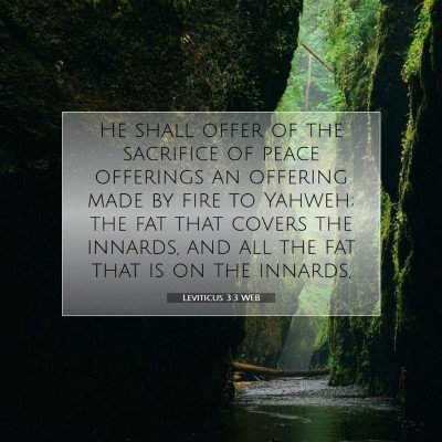 Picture 07 - Leviticus 3:3 WEB - He shall offer of the sacrifice of peace - Bible Verse Picture