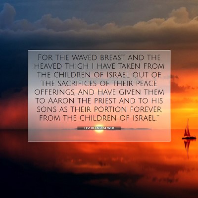 Picture 07 - Leviticus 7:34 WEB - For the waved breast and the heaved thigh I have - Bible Verse Picture