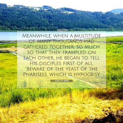 Picture 07 - Luke 12:1 WEB - Meanwhile, when a multitude of many thousands had - Bible Verse Picture
