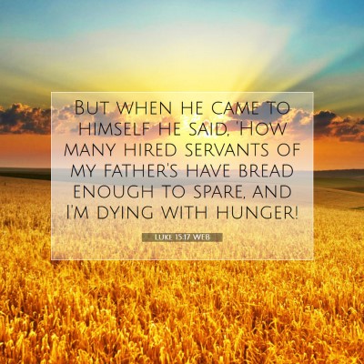 Picture 07 - Luke 15:17 WEB - But when he came to himself he said, 'How many - Bible Verse Picture