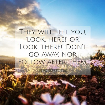 Picture 07 - Luke 17:23 WEB - They will tell you, 'Look, here!' or 'Look, - Bible Verse Picture