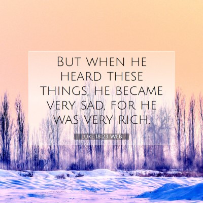 Picture 07 - Luke 18:23 WEB - But when he heard these things, he became very - Bible Verse Picture