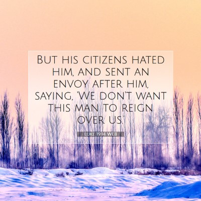 Picture 07 - Luke 19:14 WEB - But his citizens hated him, and sent an envoy - Bible Verse Picture